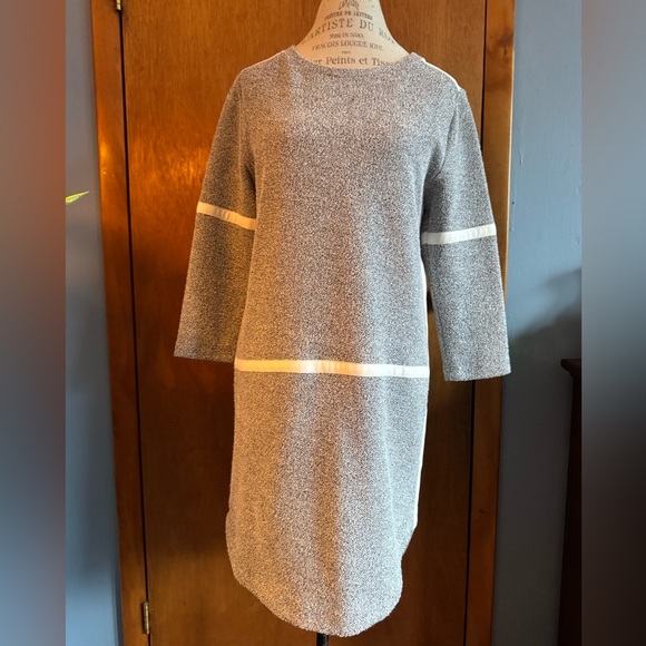 Women's Gray Public School New York Knit Knee Length Sheath Style Dress sz L - Picture 3 of 15